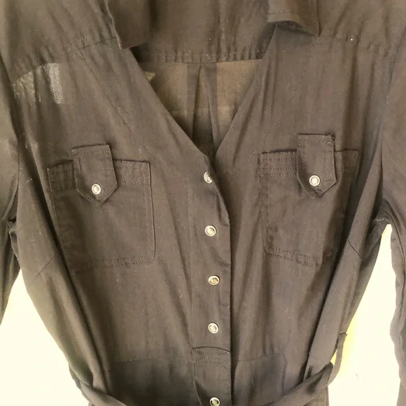 Athleta Black Sheer Shirt Dress.  Size Small - Picture 2 of 4